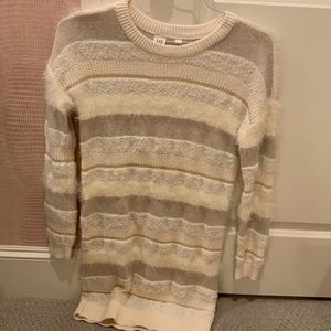 White fuzzy sweater dress size kids xl or womans s
